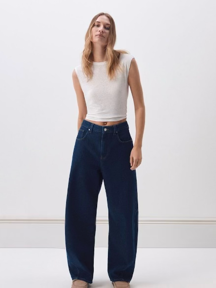 Barrel leg jeans product program