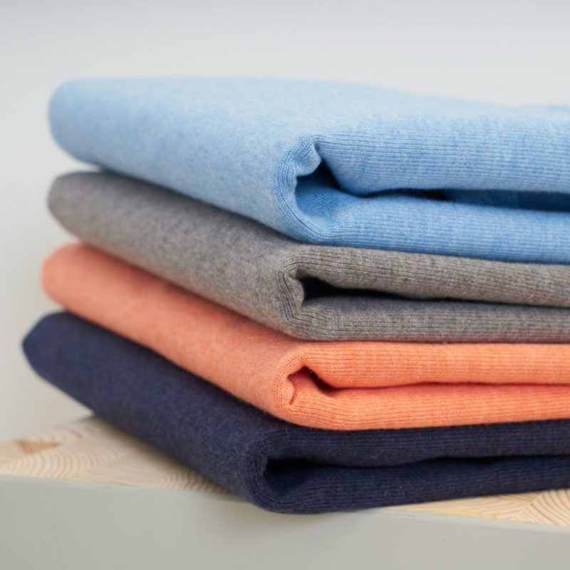 Folded Supima cotton fabric stack