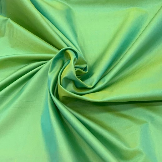 Two tone green plain pure silk fabric